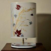 Lampe en fleurs séchées - Automne - Ovale 25